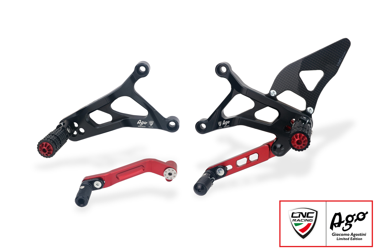 CNC Racing GIACOMO AGOSTINI LIMITED EDITION Adjustable Rearsets For Euro 4 MV Agusta F3 675/800, Superveloce, and Dragster CNC Racing GIACOMO AGOSTINI LIMITED EDITION Adjustable Rearsets For Euro 4 MV Agusta F3 675/800, Superveloce, and Dragster